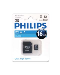 Memoria Micro SDHC Philips 16GB Clase 10 más Adaptador